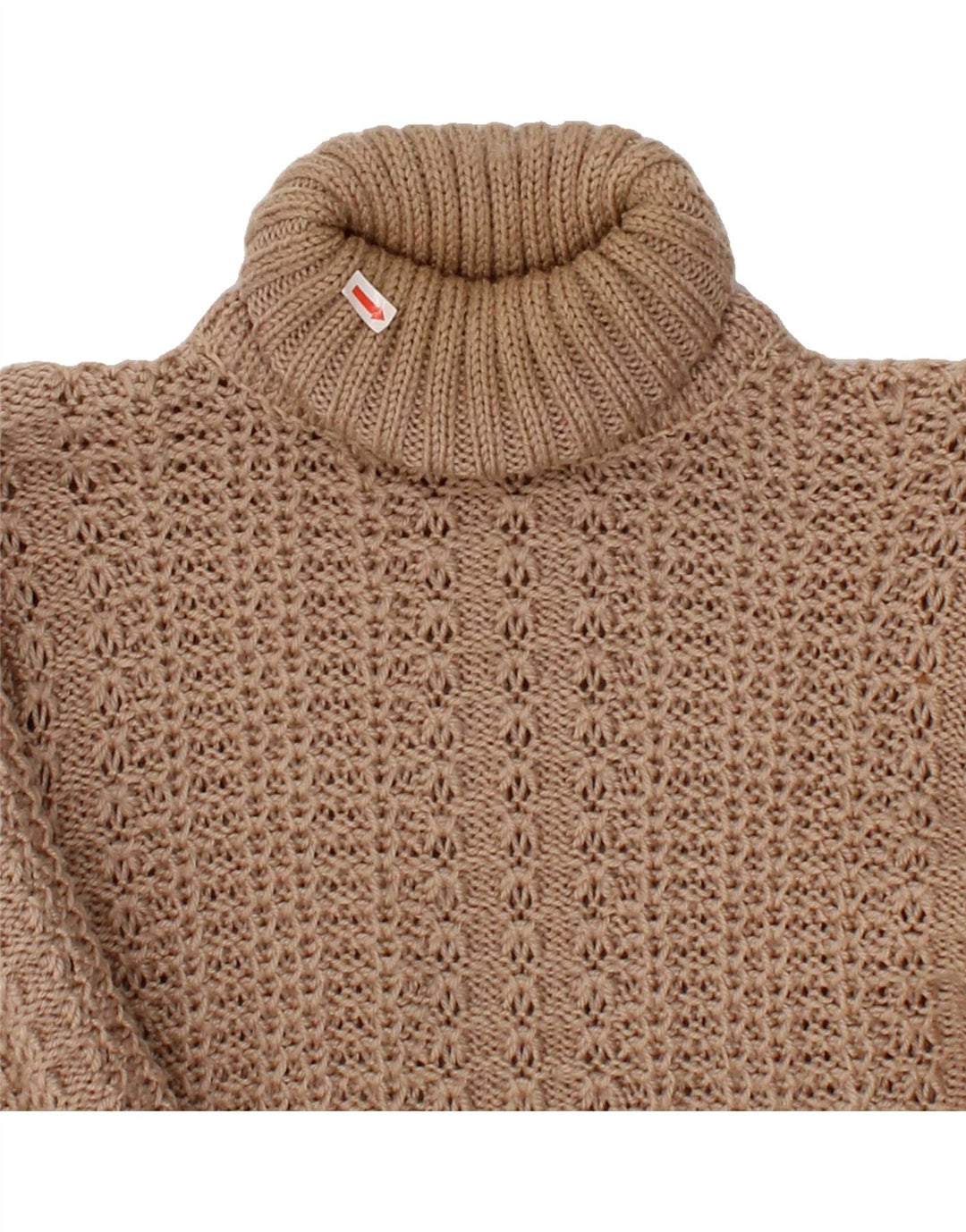 VINTAGE Womens Roll Neck Jumper Sweater UK 10 Small Brown Vintage Vintage and Second-Hand Vintage from Messina Hembry 