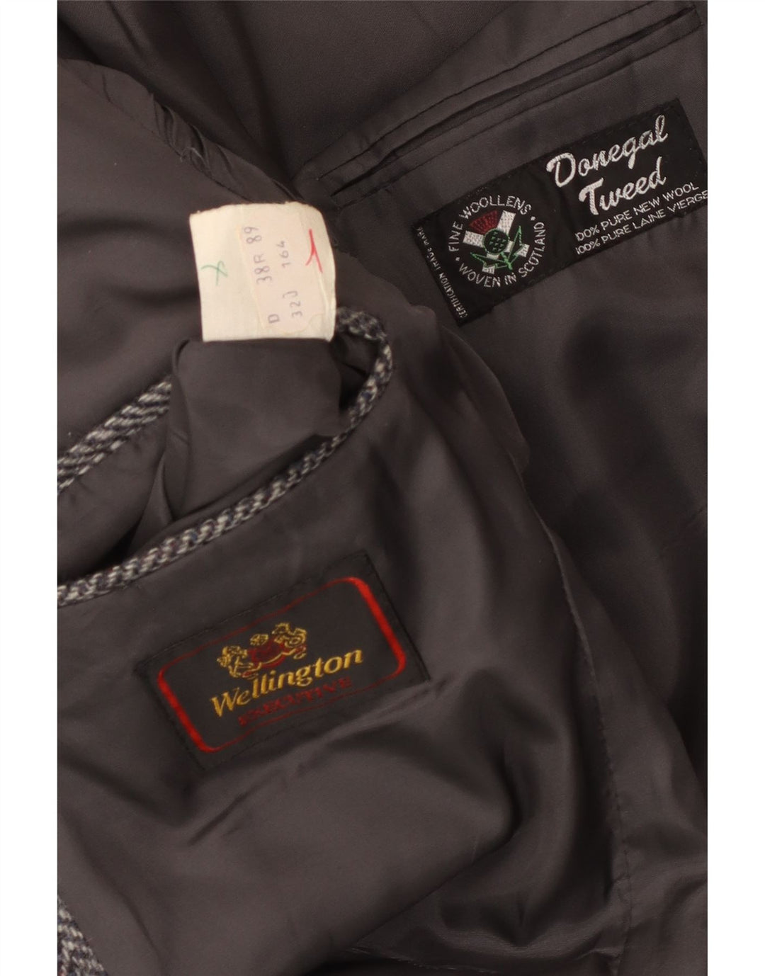 Jachetă pentru bărbați Wellington Donegal Tweed Blazer UK 38 Medium Gris Herringbone
