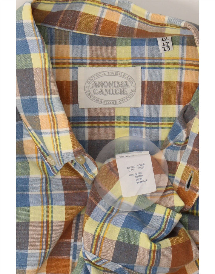 ANONIMA CAMICHE Mens Shirt Size 42/43 Large Multicoloured Check Vintage Anonima Camiche and Second-Hand Anonima Camiche from Messina Hembry 