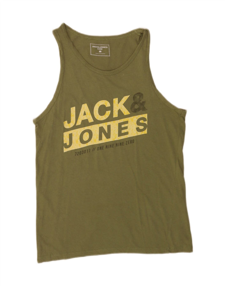 Vestă cu grafică Jack & Jones pentru bărbați, mare, verde, bumbac