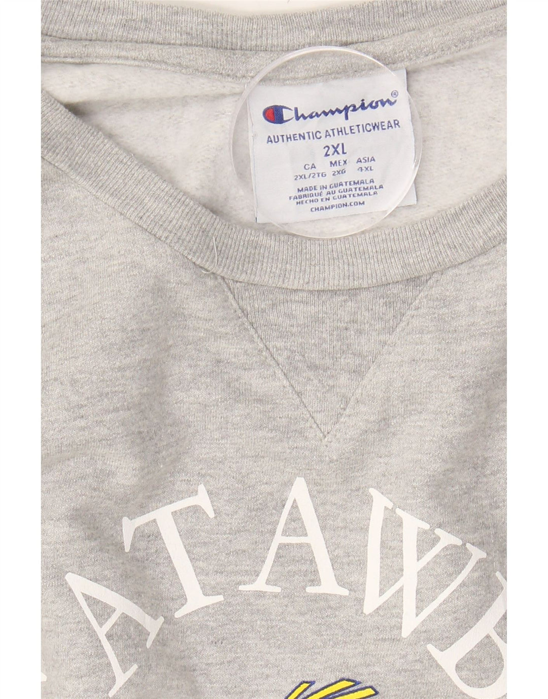 CHAMPION Mens Graphic Sweatshirt Jumper 2XL Grey Cotton Vintage Champion and Second-Hand Champion from Messina Hembry 