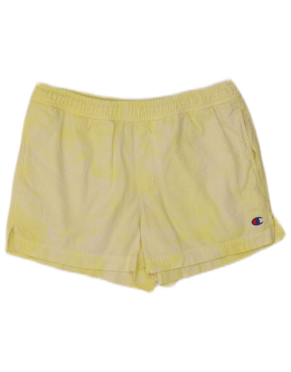 Pantaloni scurți sport Champion pentru femei UK 6 XS Yellow Tie Dye Bumbac