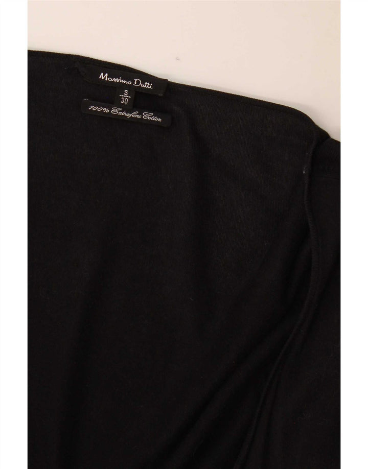 Pulover cardigan deschis pentru femei Massimo Dutti UK 10 Bumbac negru mic