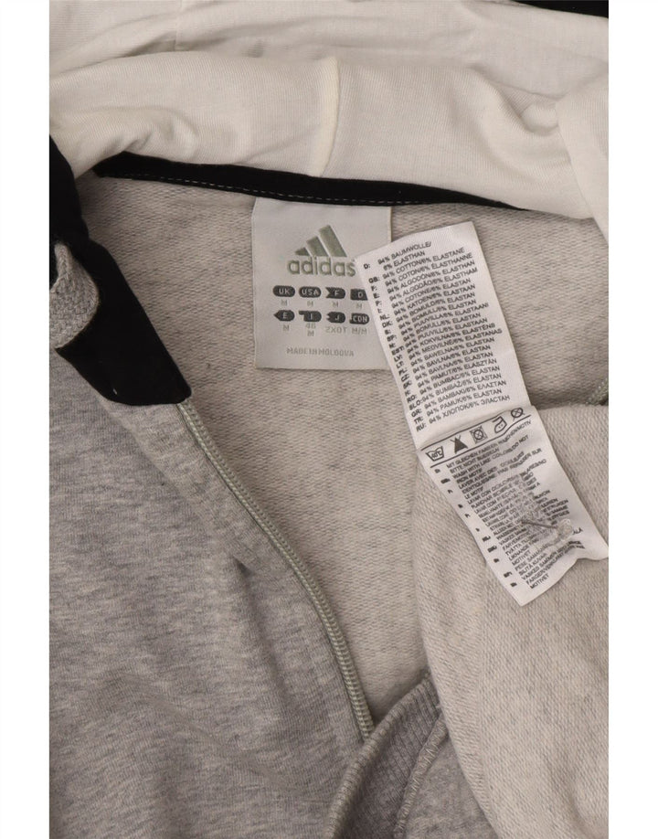 Pulover Adidas pentru bărbați, cu fermoar, din bumbac color bloc, gri mediu