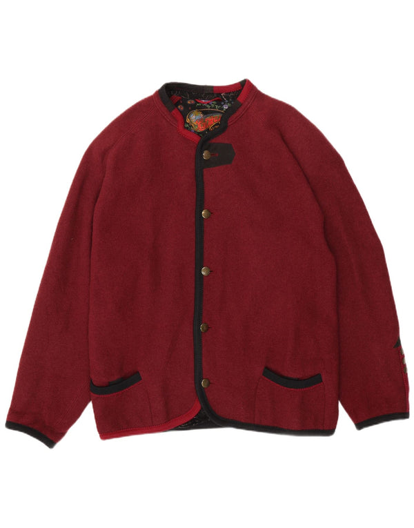 Jachetă vintage pentru bărbați cu 5 nasturi, UK 40, lână burgundy mare