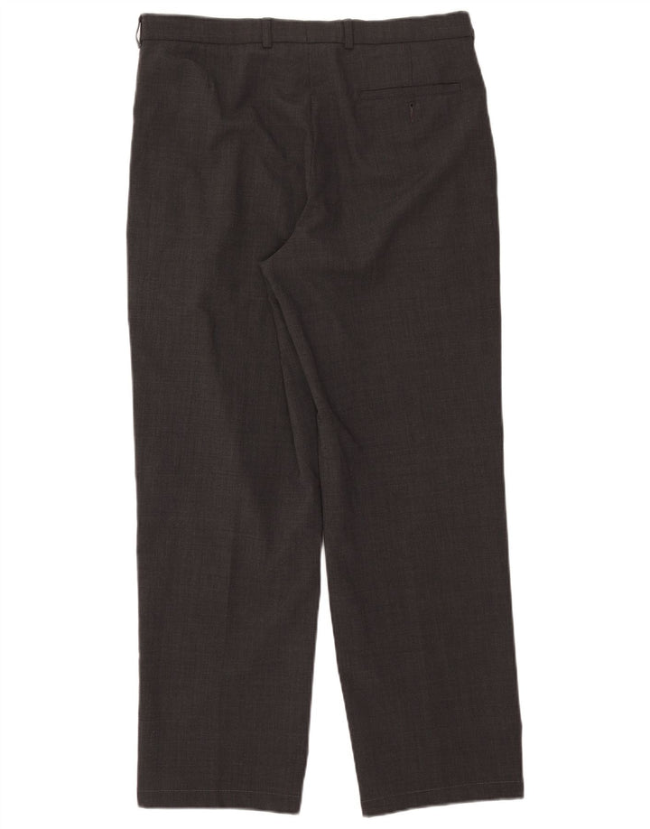 Marks & Spencer Pantaloni de costum croiți pentru bărbați L34 L28 Poliester gri