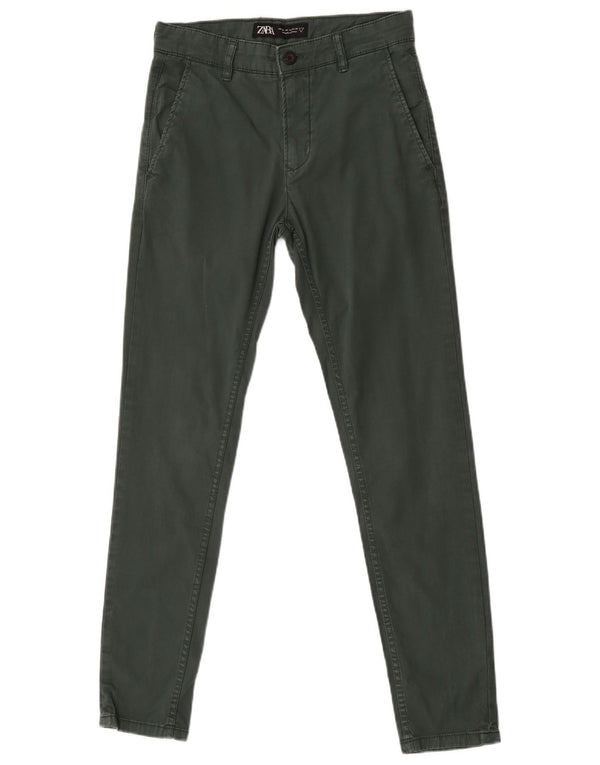 Pantaloni chino skinny pentru bărbați Zara EU 36 XS L29 L30 Bumbac verde