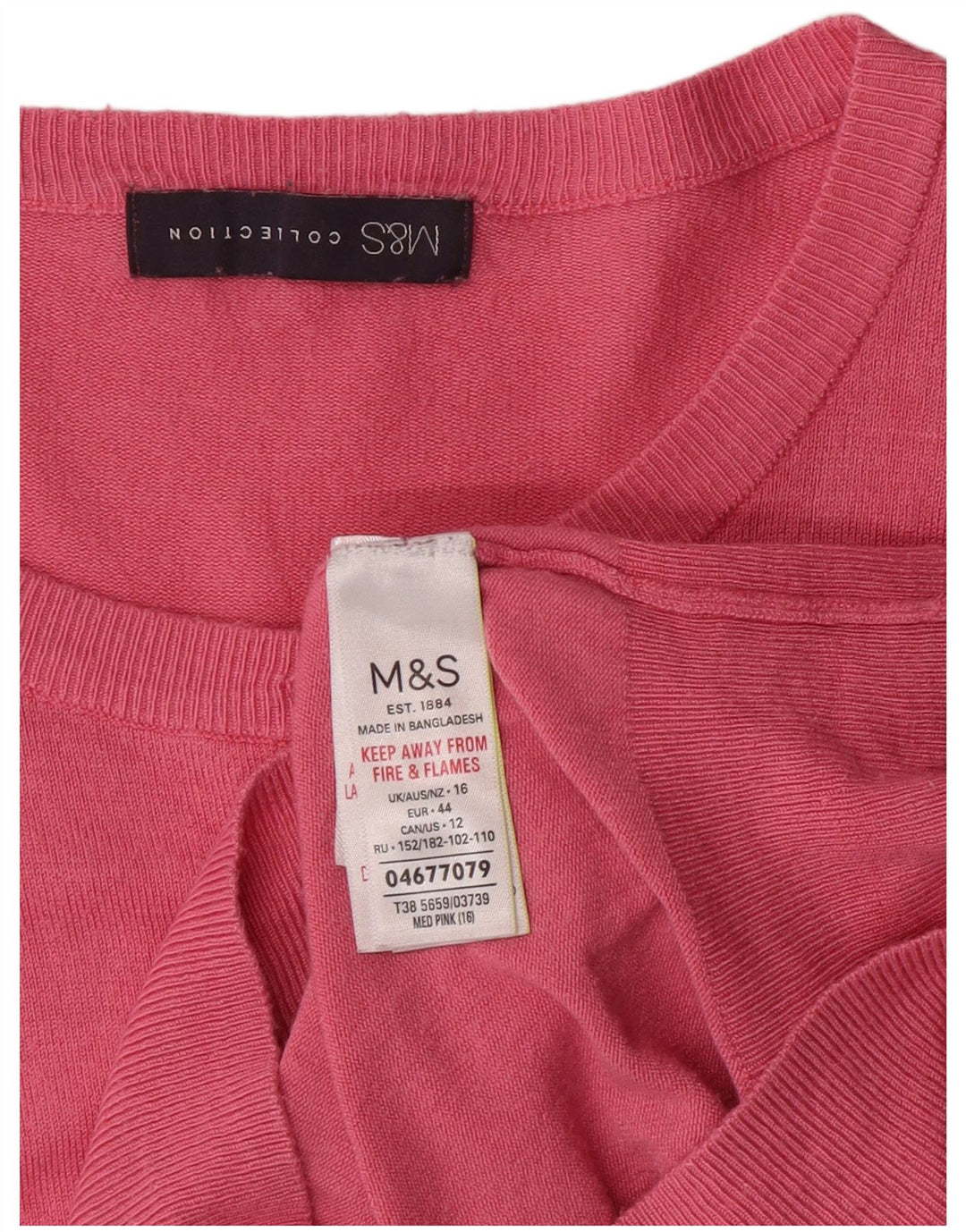 Pulover cardigan pentru femei Marks & Spencer UK 16 mare, roz, viscoză, clasic