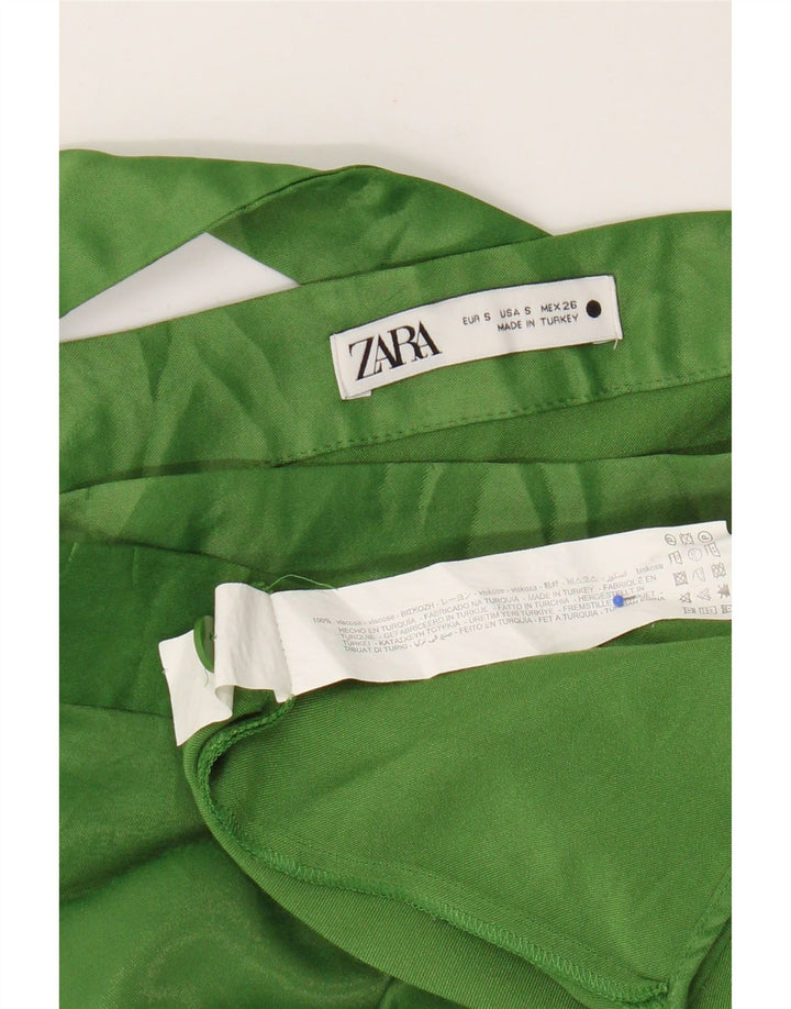 Fusta Mini Wrap Femei Zara Small W26 Green Viscose