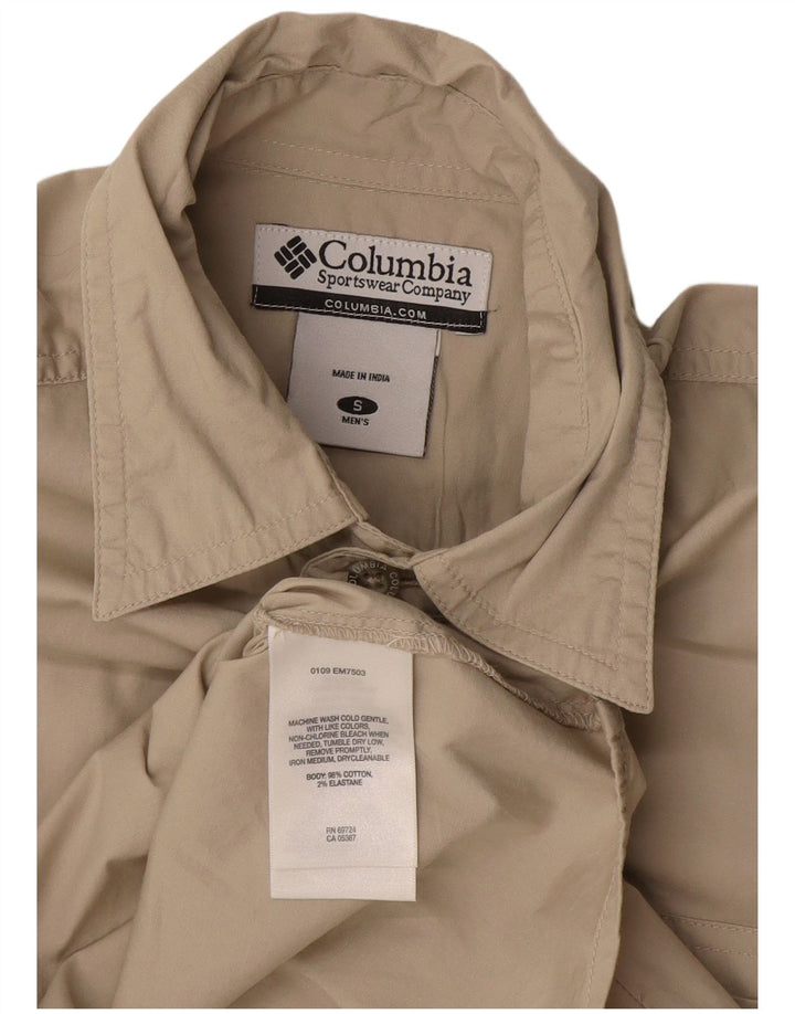 Cămașă Columbia cu mânecă scurtă pentru bărbați, bumbac, bej mic