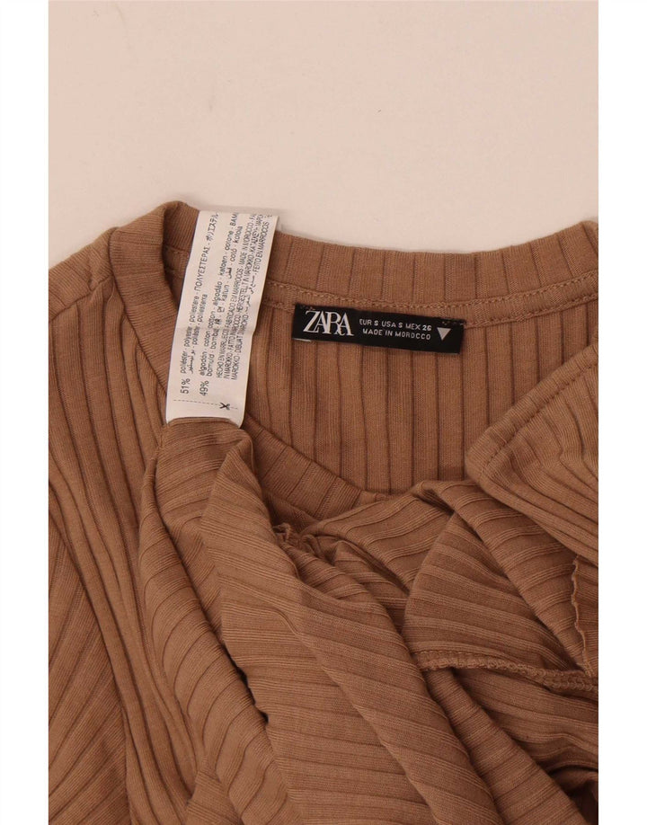 Rochie Bodycon pentru Damă Zara UK 8 Mic Bej Poliester