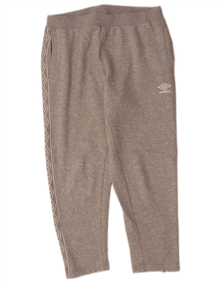 UMBRO Mens Graphic Tracksuit Trousers Joggers Large  Grey Cotton