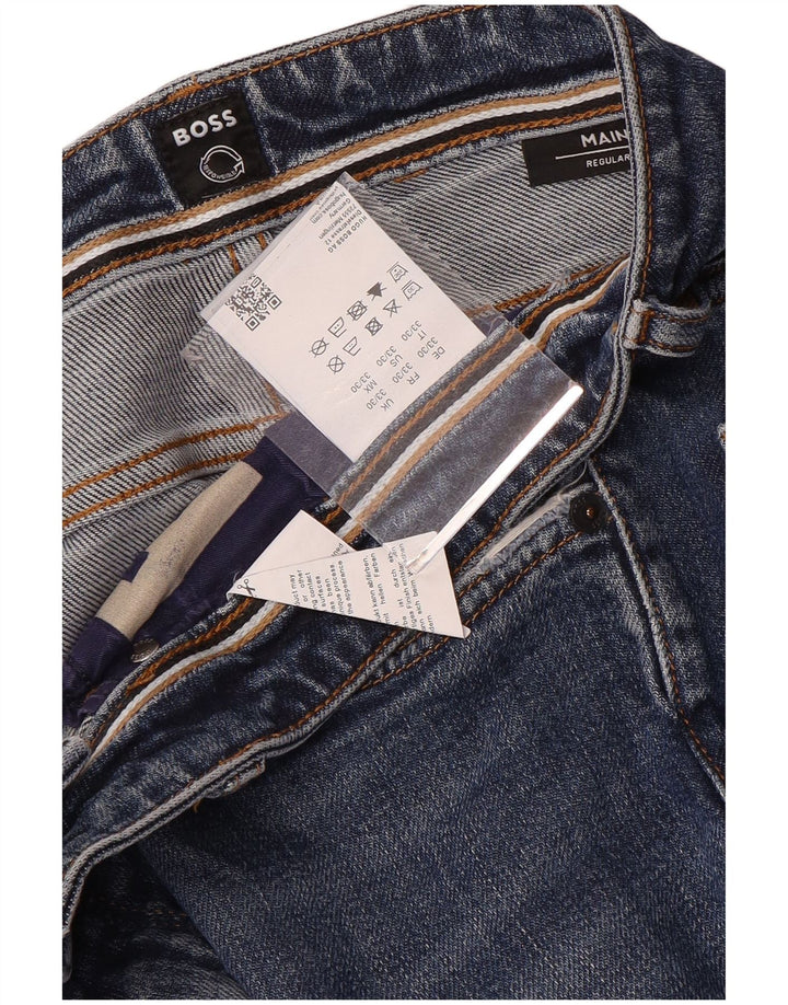 Blugi drepți obișnuiți pentru bărbați Hugo Boss L33 L28 Bumbac albastru