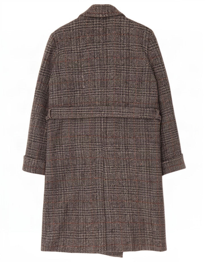 Palton Lebole pentru femei, cu croiala dublu, cu pieptul dublu, IT 44 Medium Gri Houndstooth