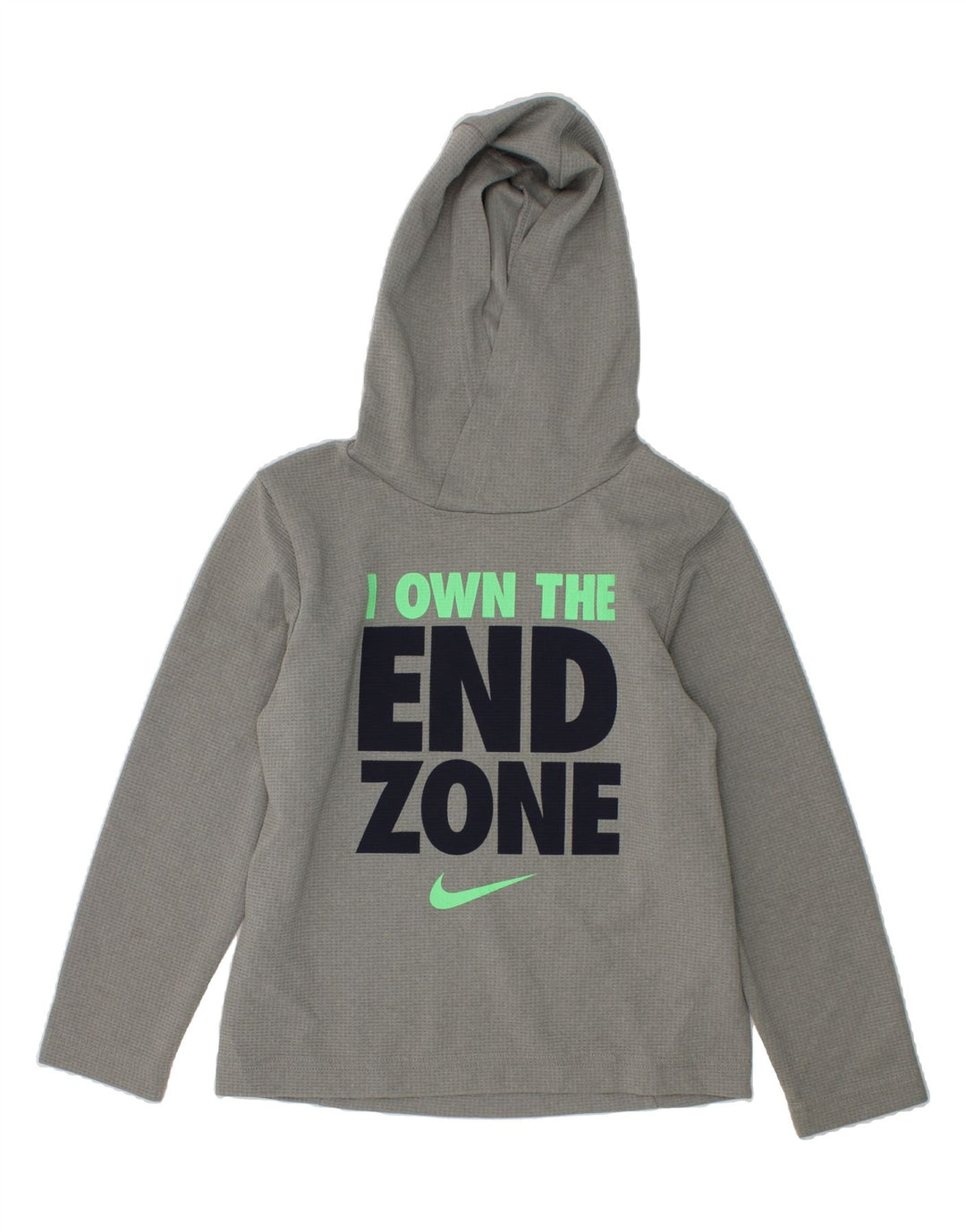 NIKE Boys Dri Fit Graphic Hoodie Jumper 6-7 Years Large  Grey Polyester Vintage Nike and Second-Hand Nike from Messina Hembry 