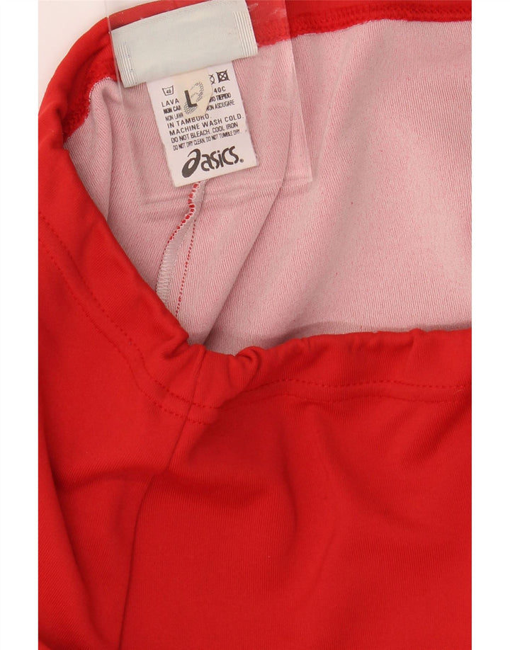 ASICS Womens Tracksuit Trousers UK 14 Large Red Polyamide Vintage Asics and Second-Hand Asics from Messina Hembry 