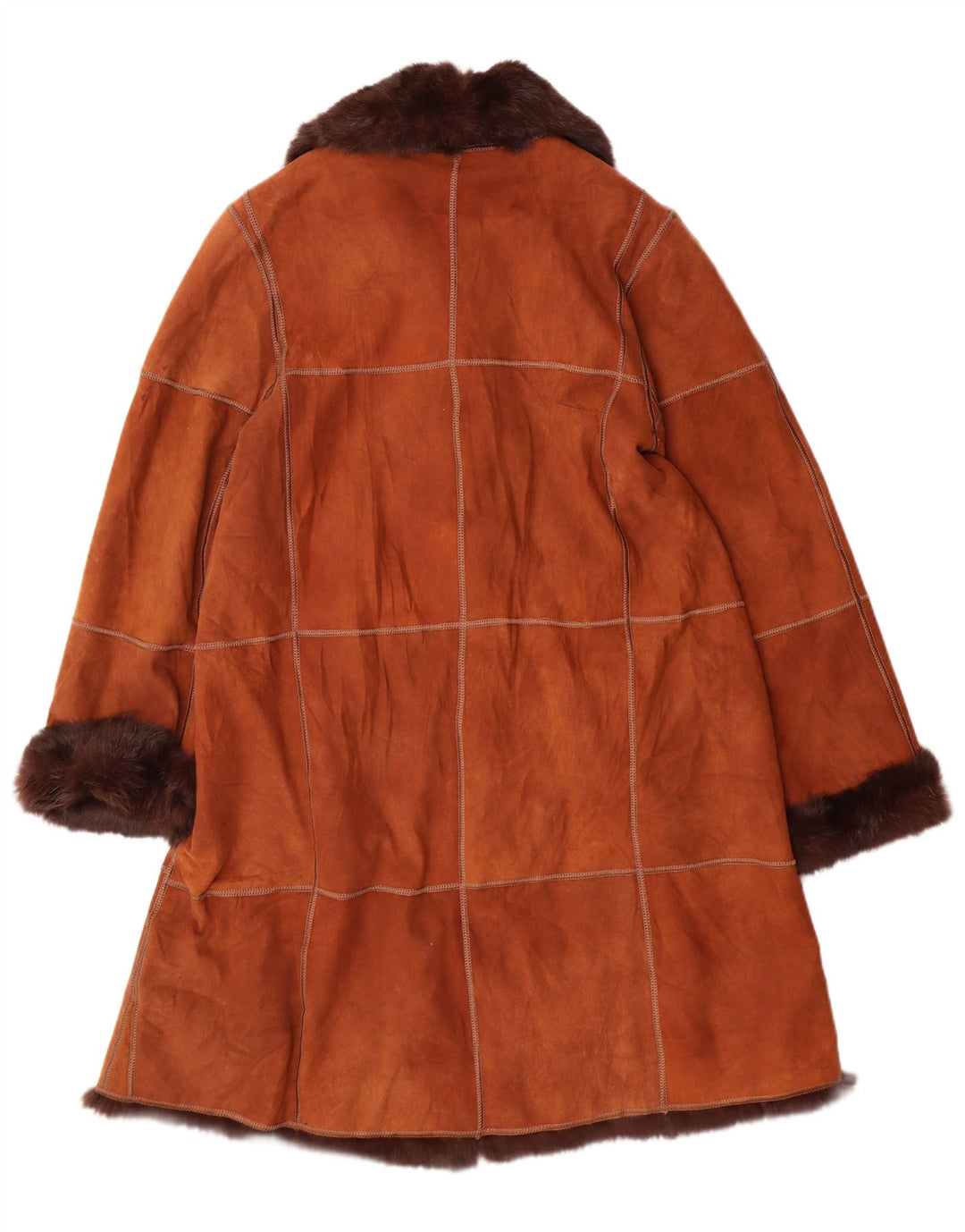 Palton din shearling pentru femei VINTAGE IT 44 din piele maro medie