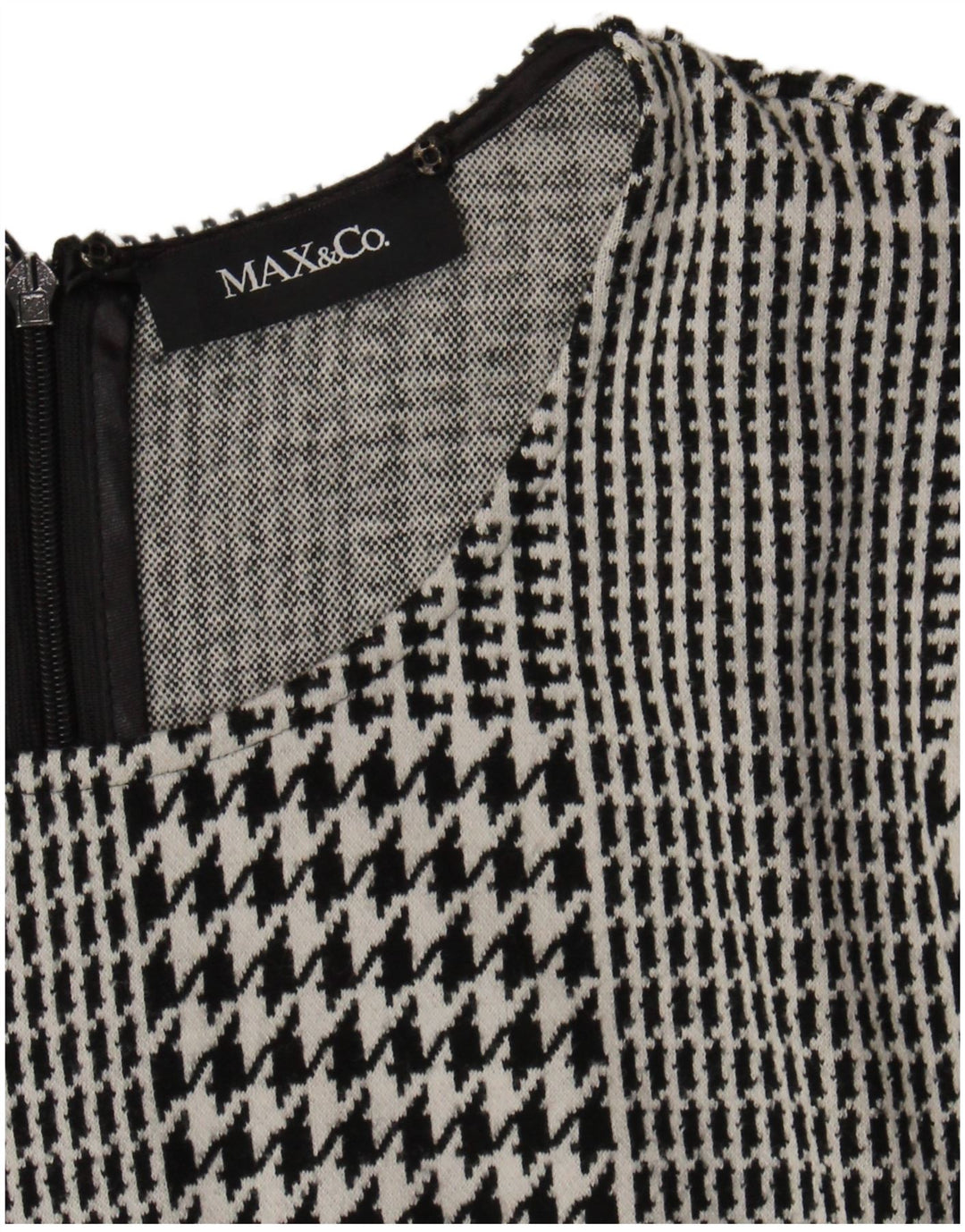 Max & Co. Rochie A-Line pentru femei cu mâneci 3/4 UK 12 Medium Black Houndstooth