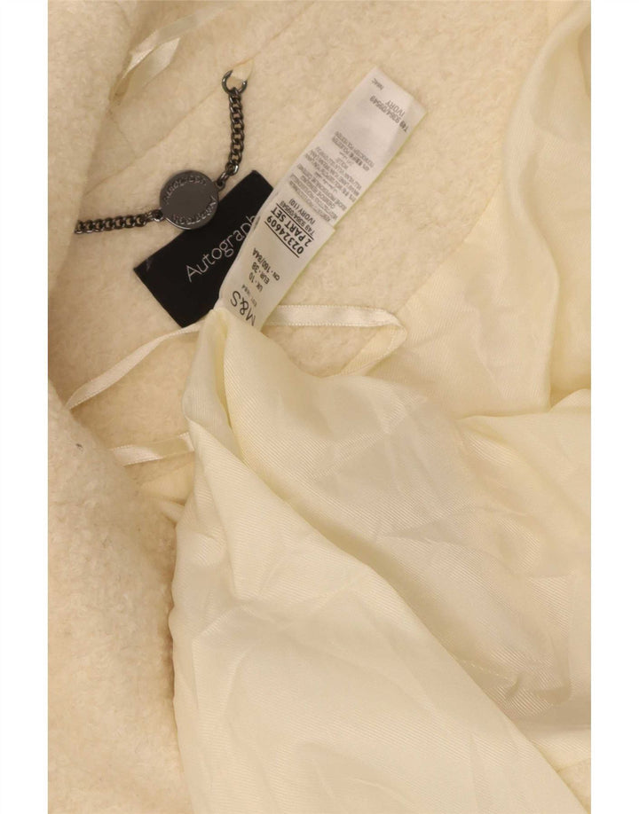 Marks & Spencer pardesiu supradimensionat pentru femei UK 10 mic bej lână