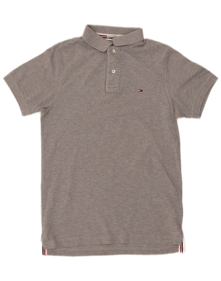 TOMMY HILFIGER Tricou polo pentru bărbați, bumbac gri mic