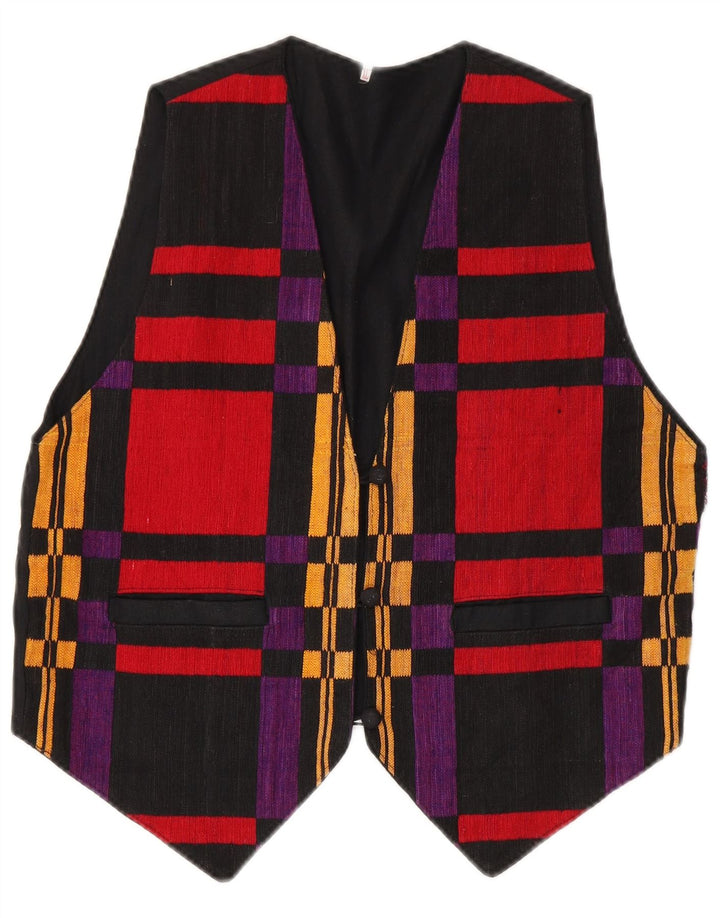 Vestă de damă vintage UK 18 XL, multicoloră, cu carouri