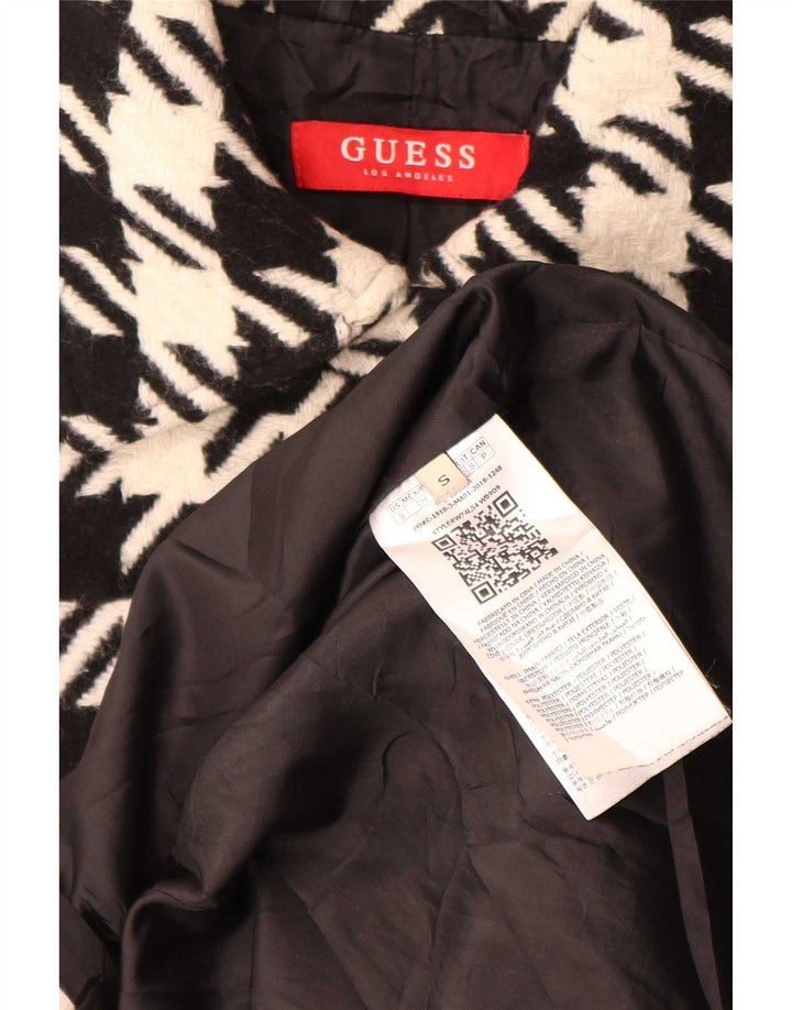 Palton pentru femei Guess UK 10 Poliester cu picior de găin negru mic