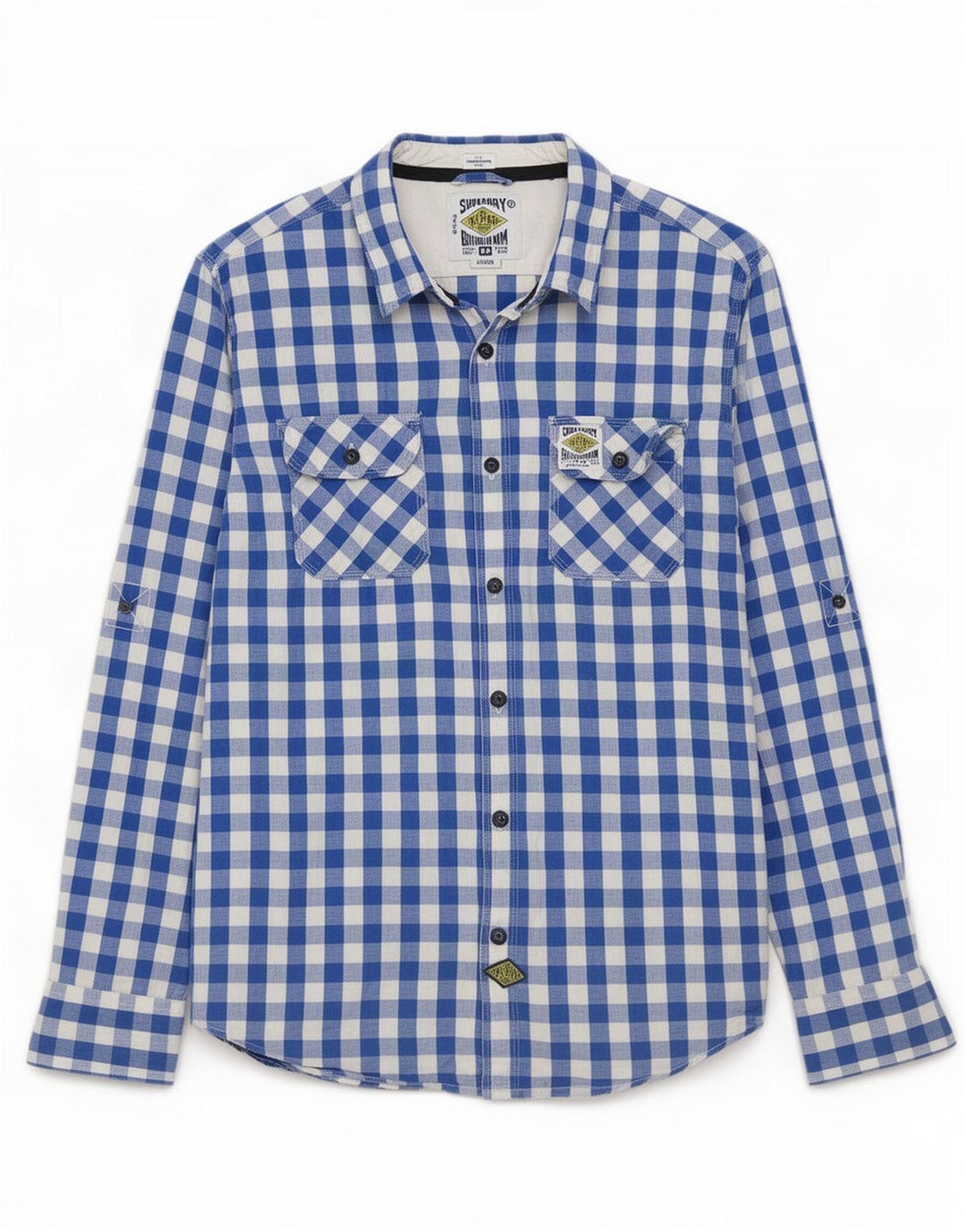 Cămașă Superdry pentru bărbați, mare, albastru, din bumbac