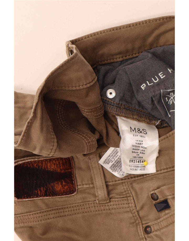 Marks & Spencer Pantaloni casual pentru bărbați Blue Harbour Bootcut L40 L33 Bej