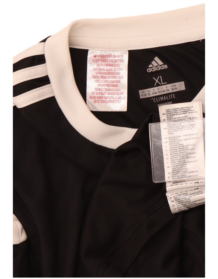 Tricou Climalite ADIDAS pentru băieți Top 15-16 ani XL poliester cu dungi negre