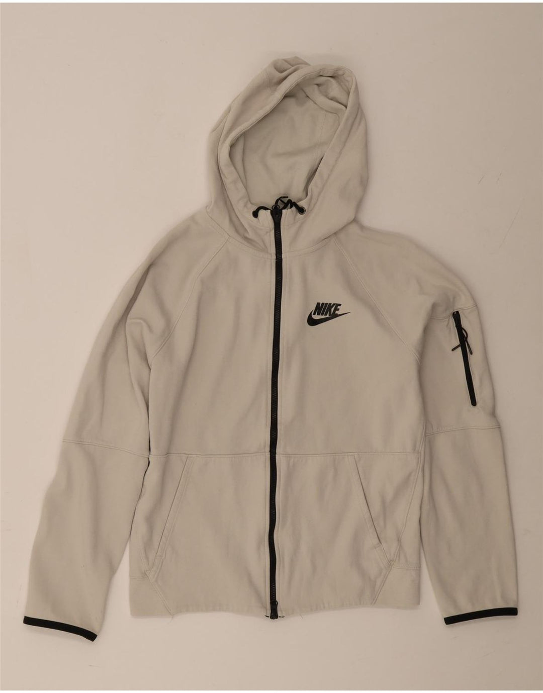 Pulover Nike pentru bărbați, cu fermoar, bumbac, gri mic