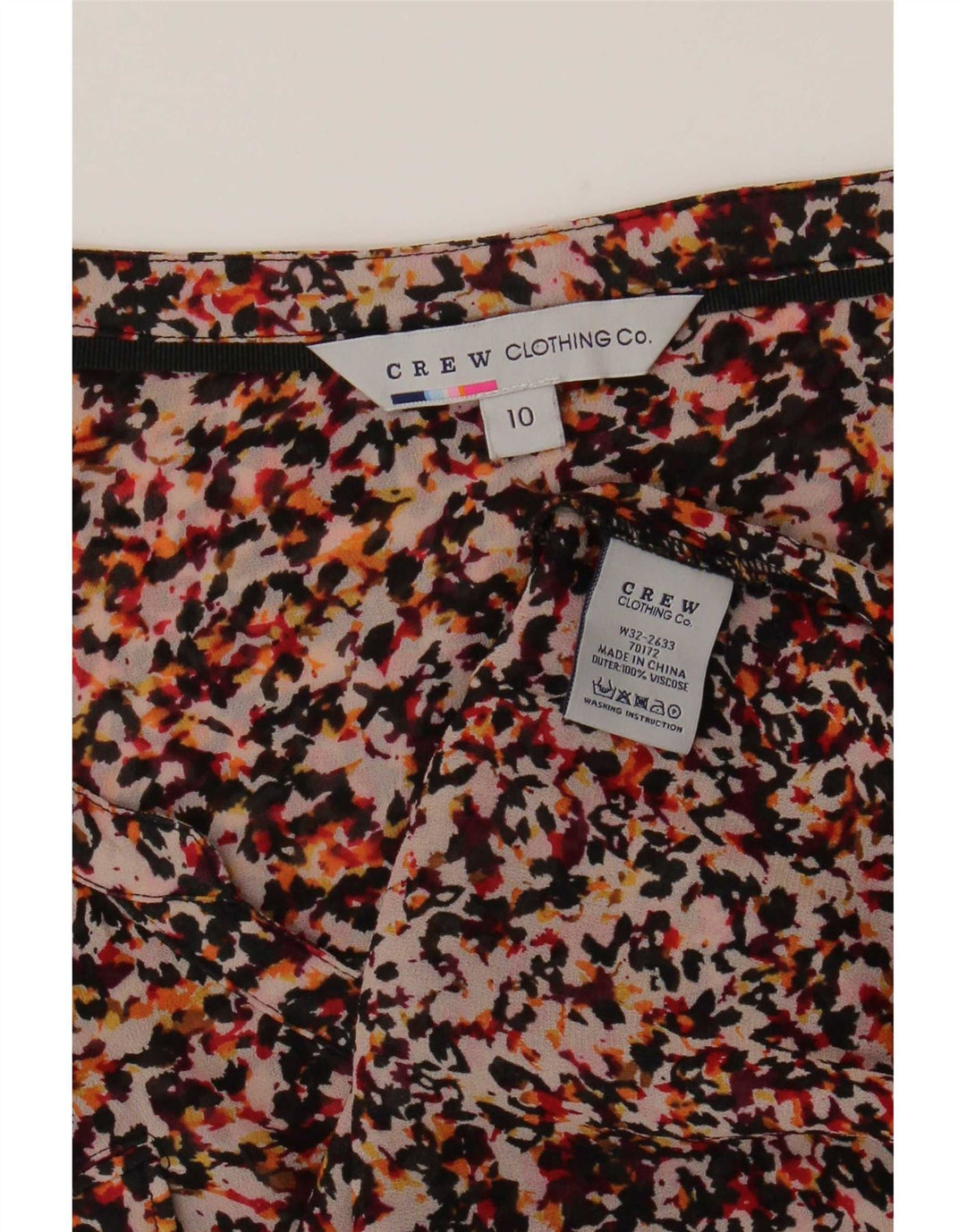 Crew Clothing Bluză cămașă cu model abstract pentru femei UK 10 Mic Multicolor