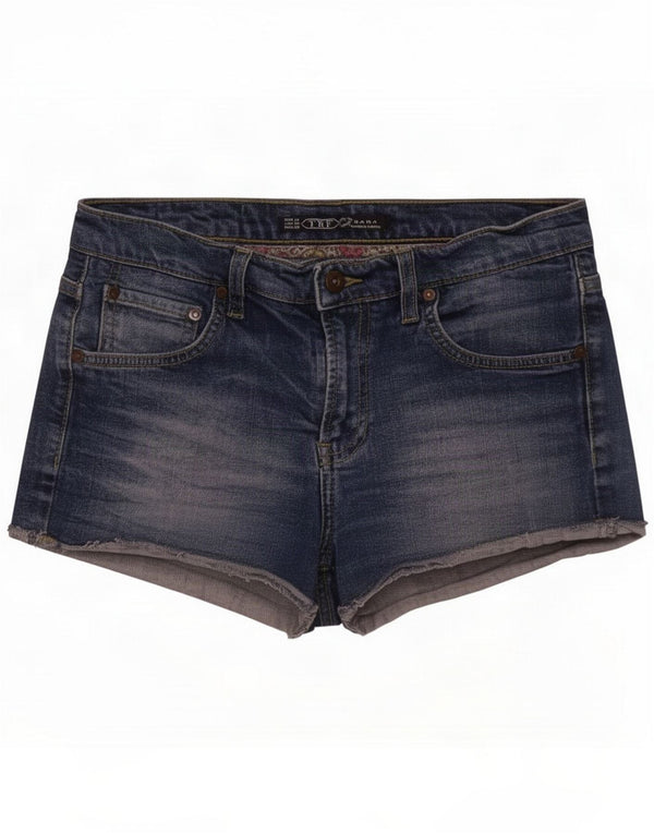 Zara Womens Trafaluc Denim Hot Pants EU 38 Small W28 Blue
