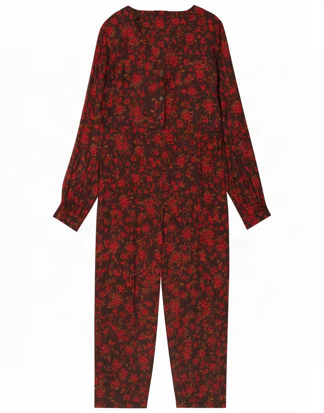Minimum Salopetă supradimensionată pentru femei EU 36 Small Brown Floral Viscose