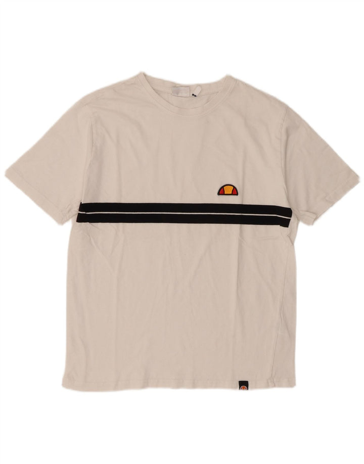 Tricou pentru bărbați Ellesse Top mic, alb, din bumbac color bloc