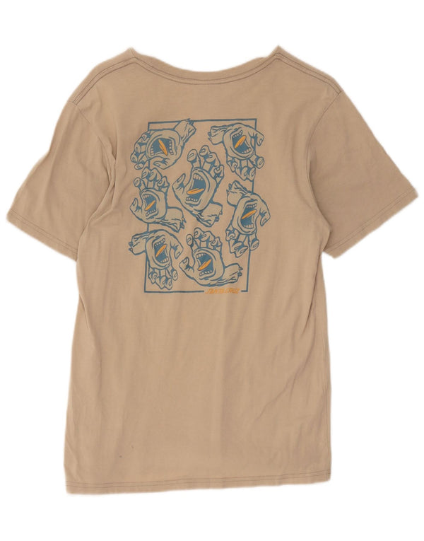 Santa Cruz Boys Graphic T-Shirt Top 15-16 Years Beige Cotton