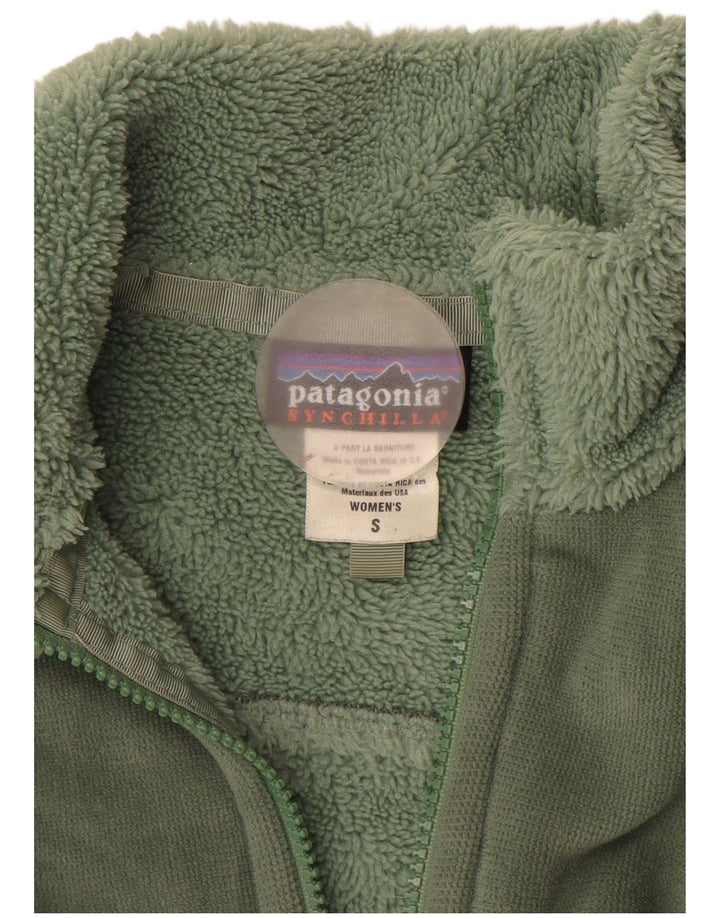 Patagonia pentru femei Sherpa Trening Top Jacket UK 10 Small Green Poliester