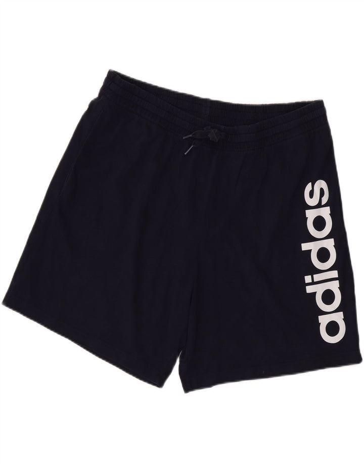 Pantaloni scurți sport grafic ADIDAS XL, bumbac bleumarin