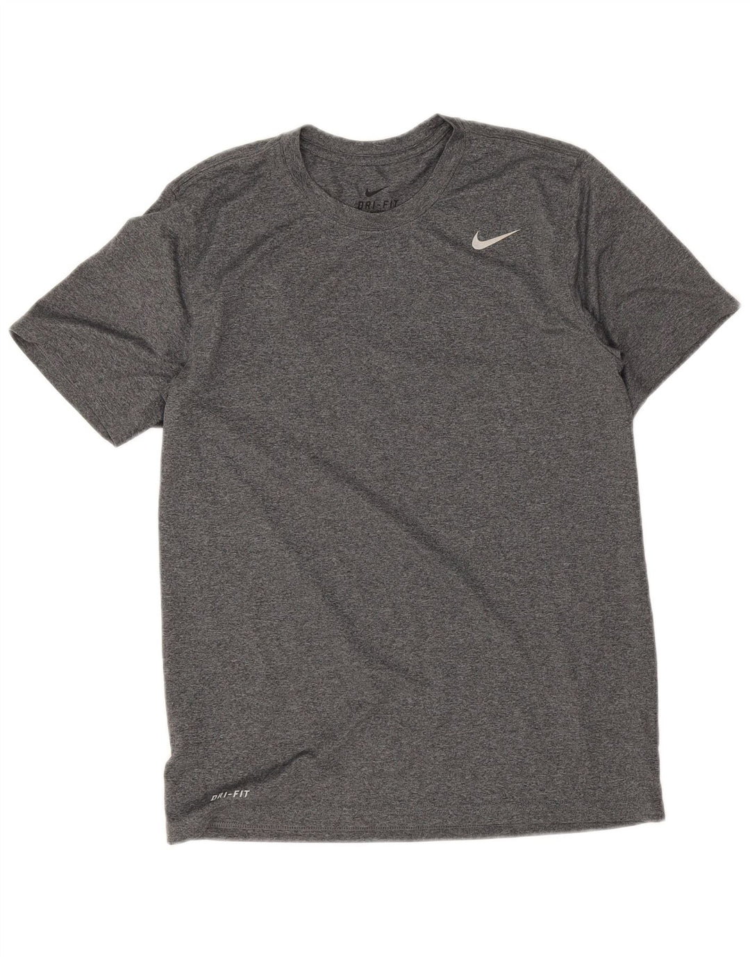 Nike Mens Dri Fit T-Shirt Top Large Grey Flecked Polyester