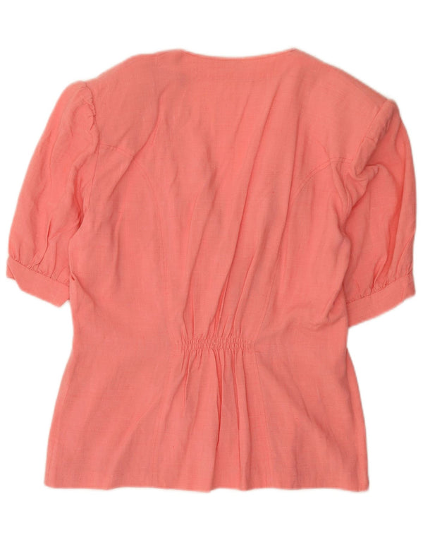 Vintage Womens 1/2 Sleeve Cardigan Top UK 16 Large Pink