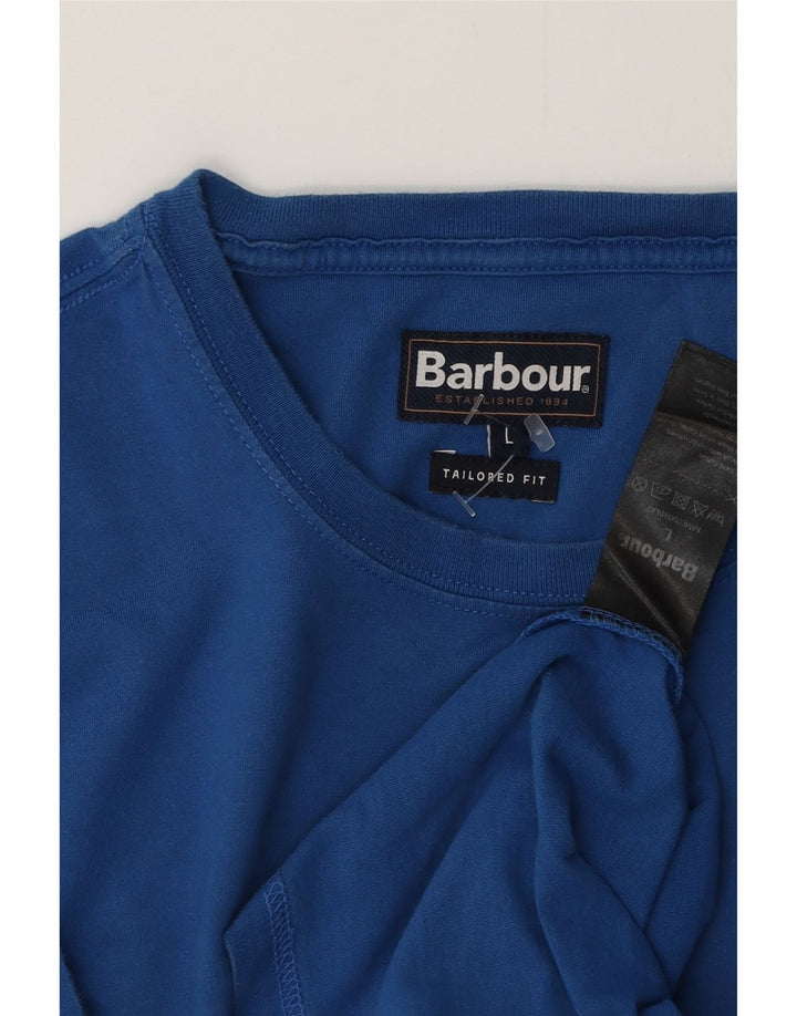 BARBOUR Tricou croit pentru bărbați Top mare din bumbac albastru