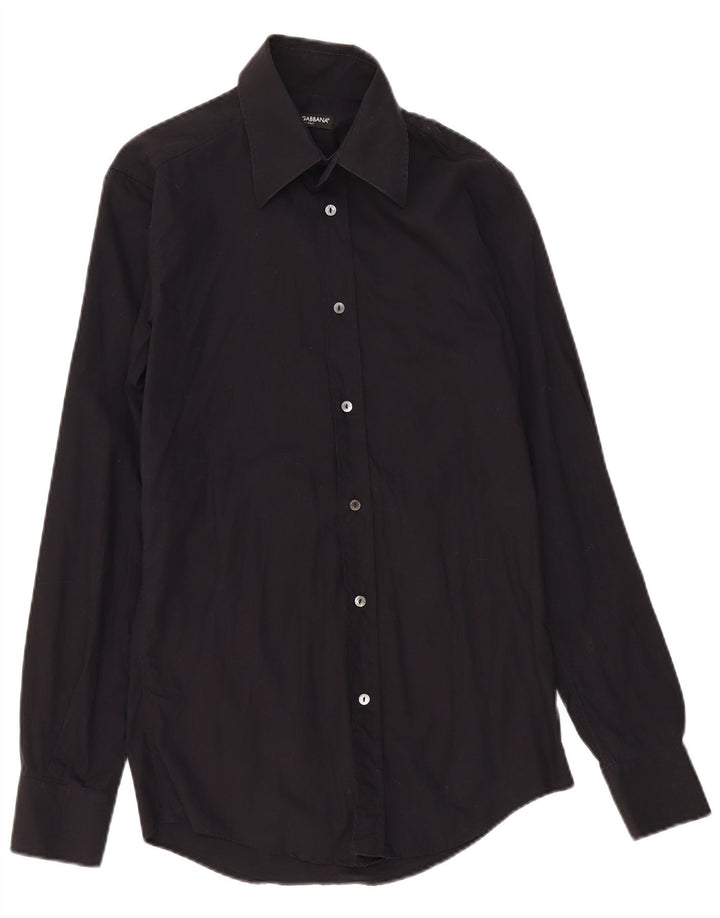 Cămașă pentru bărbați Dolce & Gabbana Mărimea 39 15 1/2 Bumbac negru mediu