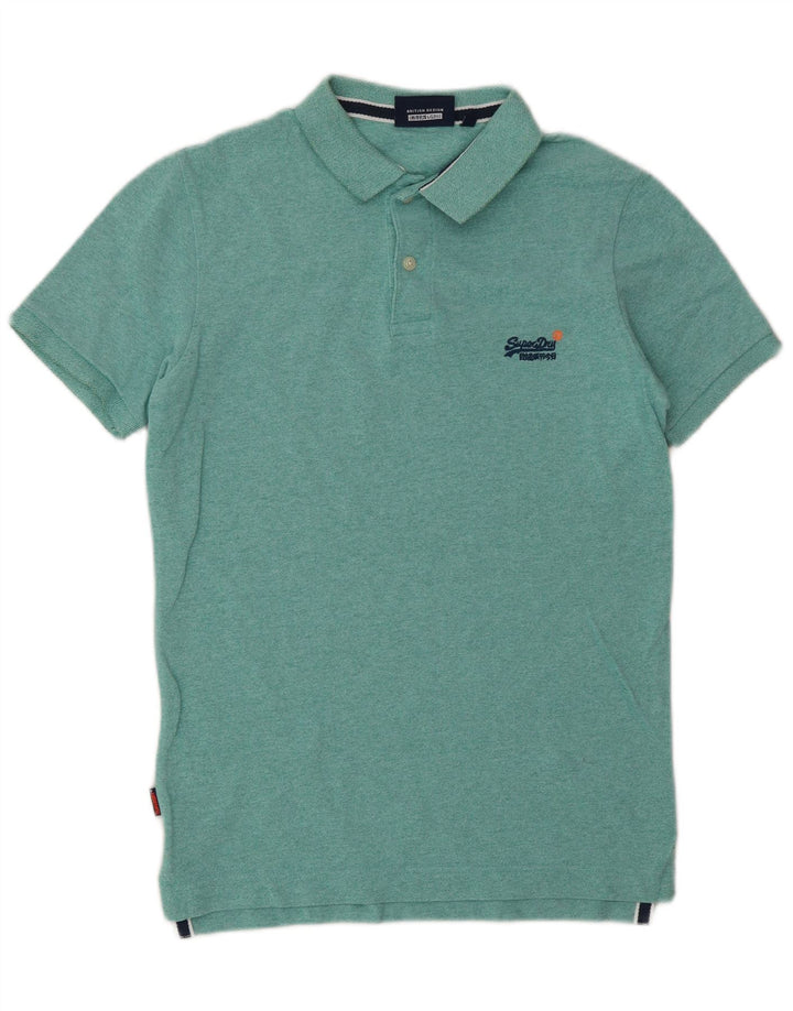 SUPERDRY tricou polo pentru bărbați din bumbac verde mic