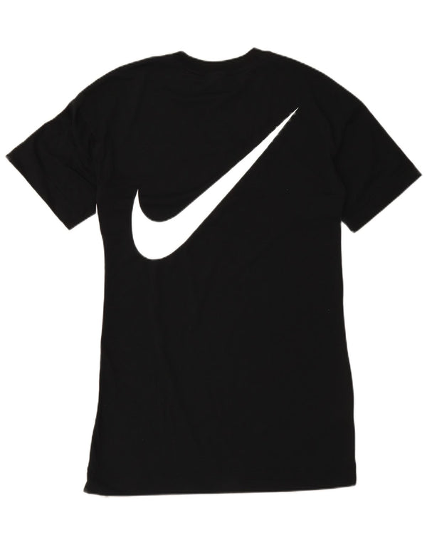 NIKE Womens Graphic T-Shirt Dress UK 10 Small Black Polyester