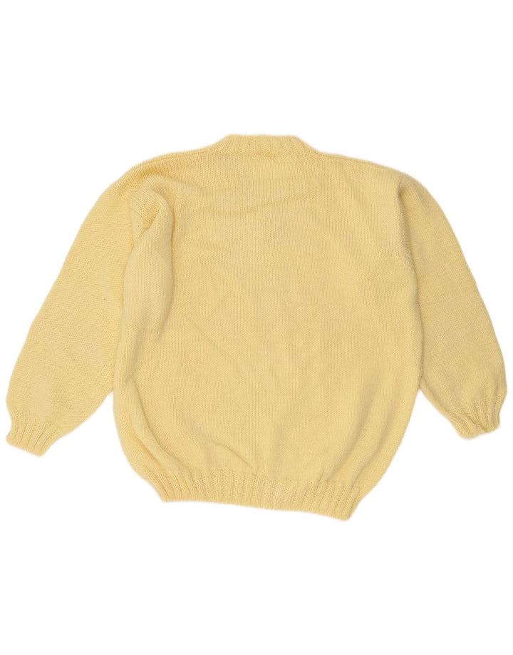 Pulover vintage pentru bărbați cu decolteu în V, galben mare