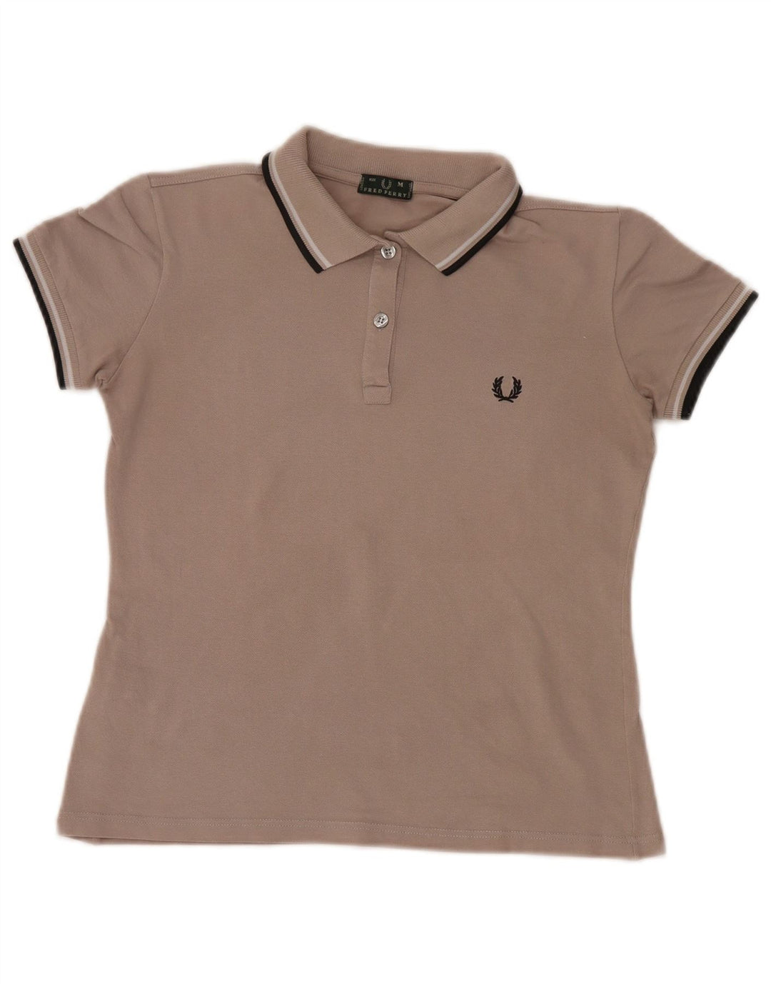 Tricou polo Fred Perry pentru femei UK 12, bumbac gri mediu