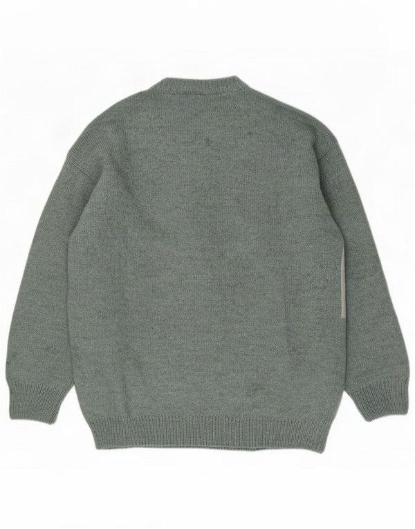 Vintage Pulover cu decolteu în V pentru bărbați, mare, verde, colorblock