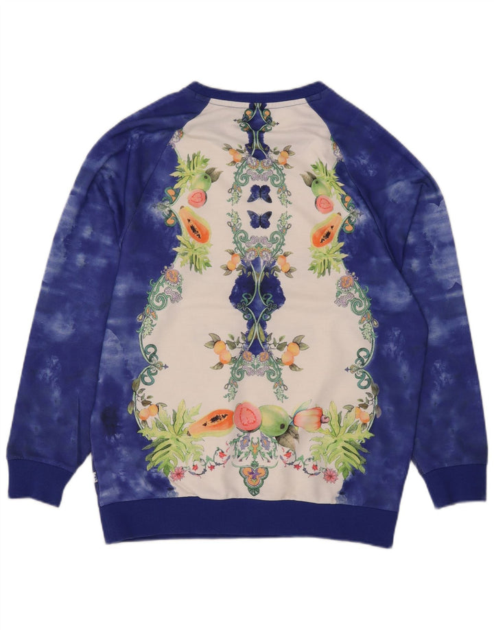 Pulover adidas pentru femei grafic supradimensionat UK 10 Small Blue