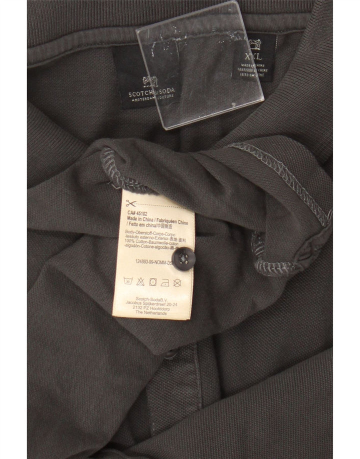 Tricou polo pentru bărbați Scotch & Soda, bumbac gri 2XL