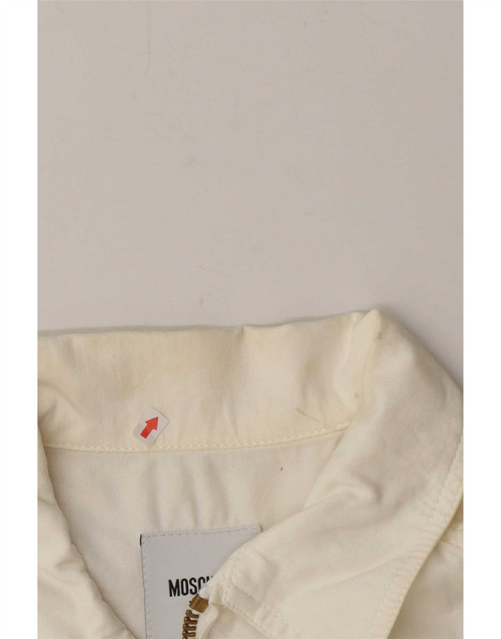 Moschino Bomber Jacket pentru femei UK 12 Medium Off White Bumbac