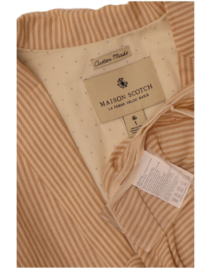 Jachetă pentru femei Maison Scotch cu 2 nasturi, mărimea 1, Bej, cu dungi